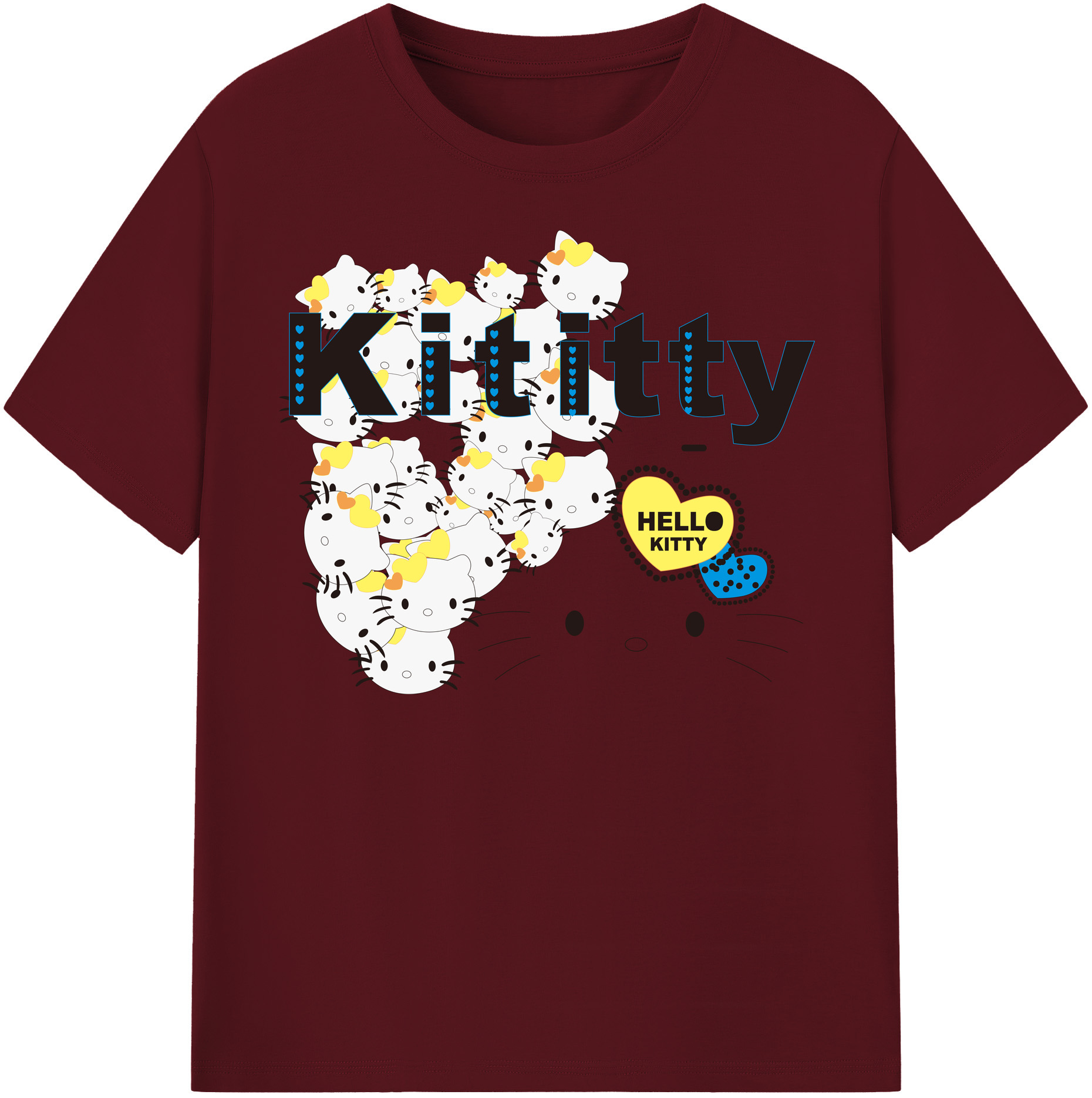 （画像用） Hello Kitty ハローキティ 綿100％半袖Tシャツ（フロントプリント）